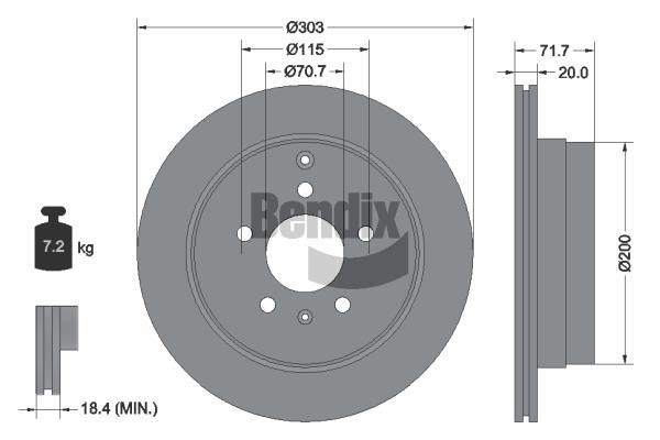 Bendix USA BDS1291 Brake disc BDS1291 BDS1291 Bendix USA Brake disc