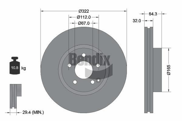 Bendix USA BDS1263HC Brake disc BDS1263HC BDS1263HC Bendix USA Brake disc