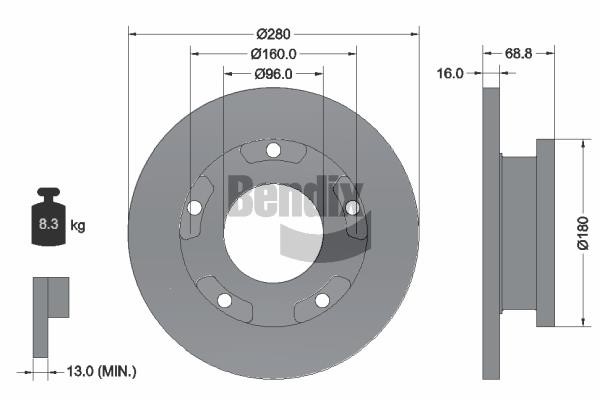 Bendix USA BDS1129 Brake disc BDS1129 BDS1129 Bendix USA Brake disc