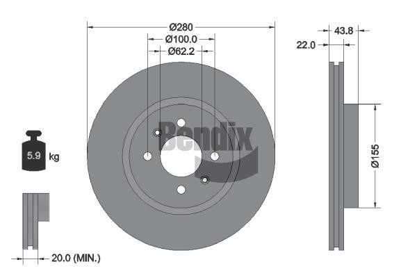 Bendix USA BDS1508 Brake disc BDS1508 BDS1508 Bendix USA Brake disc