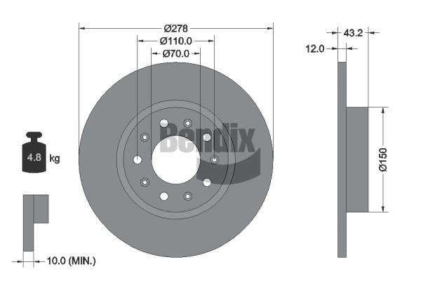 Bendix USA BDS1416 Brake disc BDS1416 BDS1416 Bendix USA Brake disc