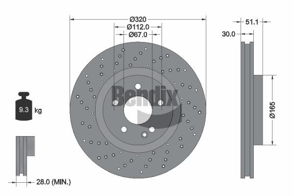 Bendix USA BDS1319HC Brake disc BDS1319HC BDS1319HC Bendix USA Brake disc
