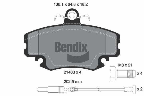 Bendix USA BPD1005 Brake Pad Set, disc brake BPD1005