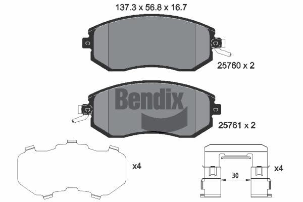 Bendix USA BPD2267 Brake Pad Set, disc brake BPD2267