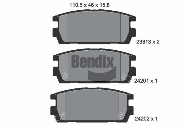Bendix USA BPD2050 Brake Pad Set, disc brake BPD2050