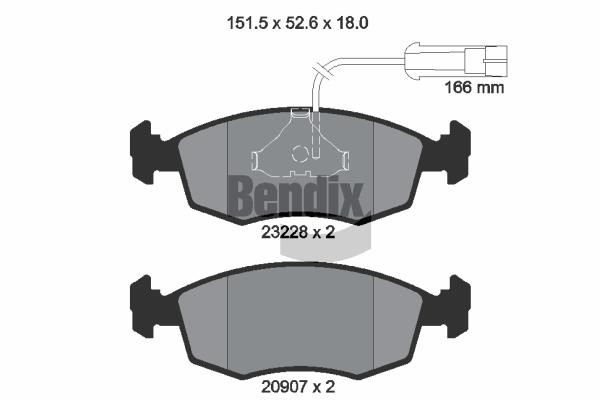 Bendix USA BPD1946 Brake Pad Set, disc brake BPD1946