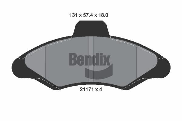 Bendix USA BPD1759 Brake Pad Set, disc brake BPD1759