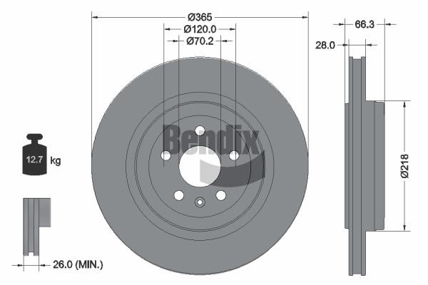 Brake rotor Tesla: BDS2188 Bendix USA Brake disc
