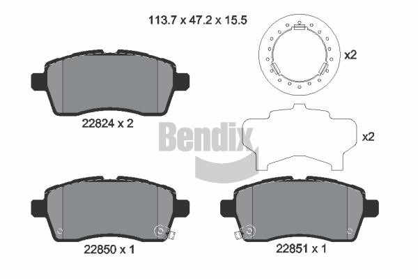 Brake pad Suzuki Ignis: BPD2323 Bendix USA Brake pad set