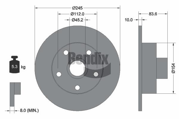 Bendix USA BDS1354 Brake disc BDS1354 BDS1354 Bendix USA Brake disc