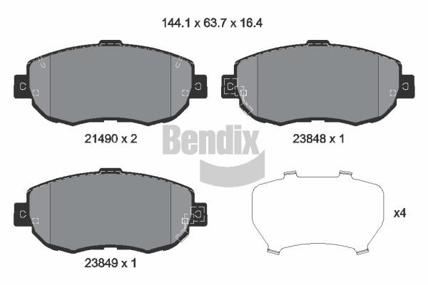 Bendix USA BPD1801 Brake Pad Set, disc brake BPD1801