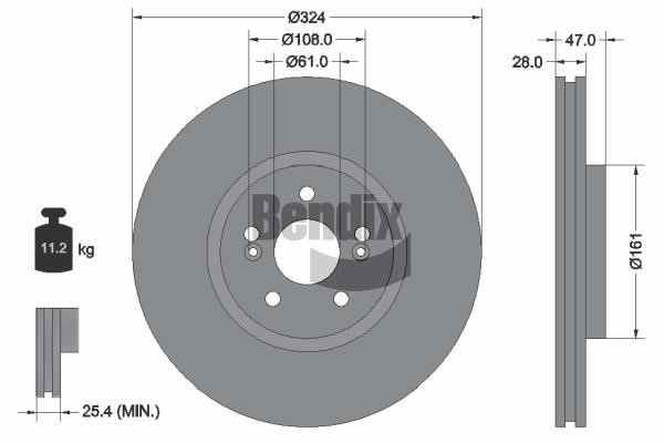 Bendix USA BDS1167HC Brake disc BDS1167HC BDS1167HC Bendix USA Brake disc