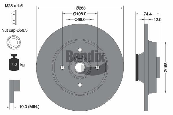 Bendix USA BDS1058 Brake disc BDS1058 BDS1058 Bendix USA Brake disc