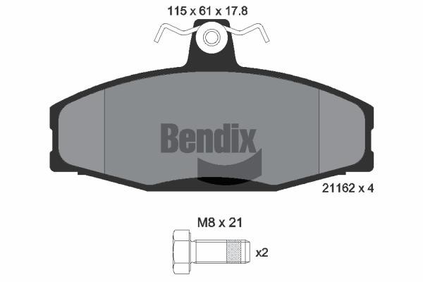 Bendix USA BPD1828 Brake Pad Set, disc brake BPD1828