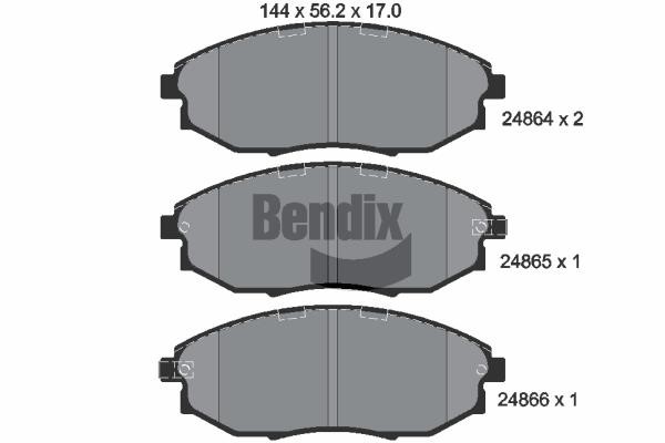 Bendix USA BPD2202 Brake Pad Set, disc brake BPD2202