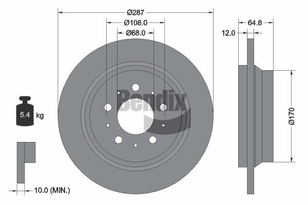 Bendix USA BDS1643 Brake disc BDS1643 BDS1643 Bendix USA Brake disc