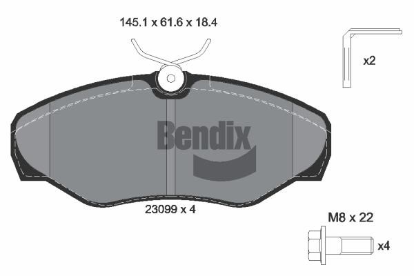Bendix USA BPD1042 Brake Pad Set, disc brake BPD1042