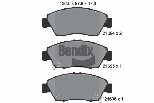 Bendix USA BPD1834 Brake Pad Set, disc brake BPD1834