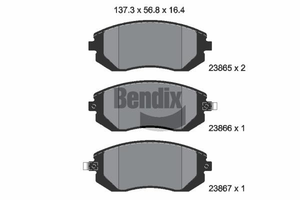 Bendix USA BPD1278 Brake Pad Set, disc brake BPD1278