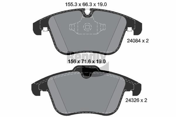 Brake pad kit Jaguar XK: BPD2092 Bendix USA Brake pad set