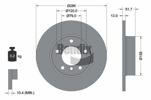 Bendix USA BDS1654 Brake disc BDS1654 BDS1654 Bendix USA Brake disc