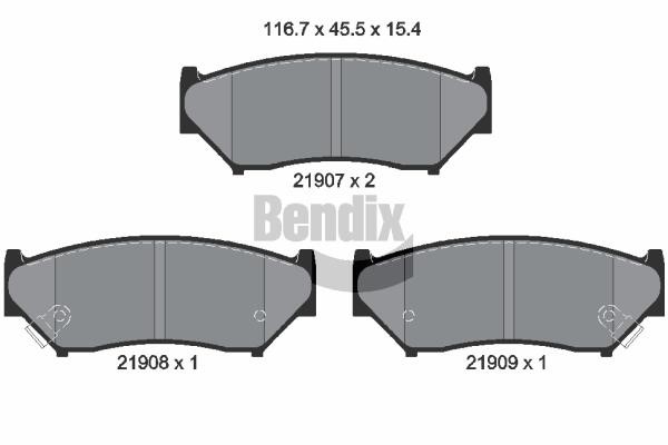 Bendix USA BPD1862 Brake Pad Set, disc brake BPD1862