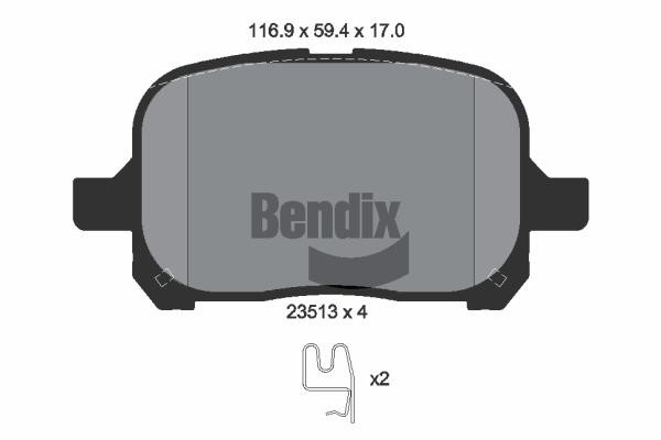 Bendix USA BPD1998 Brake Pad Set, disc brake BPD1998