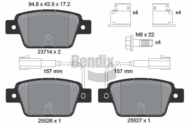 Bendix USA BPD1175 Brake Pad Set, disc brake BPD1175