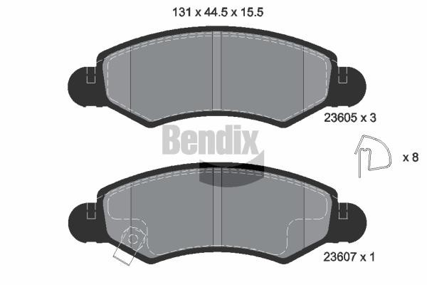 Bendix USA BPD1169 Brake Pad Set, disc brake BPD1169