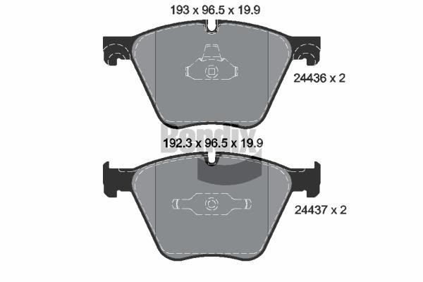 Disc brake pad set Rolls-Royce Ghost: BPD2149 Bendix USA Brake pad set
