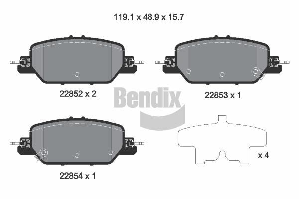 Bendix USA BPD2316 Brake Pad Set, disc brake BPD2316
