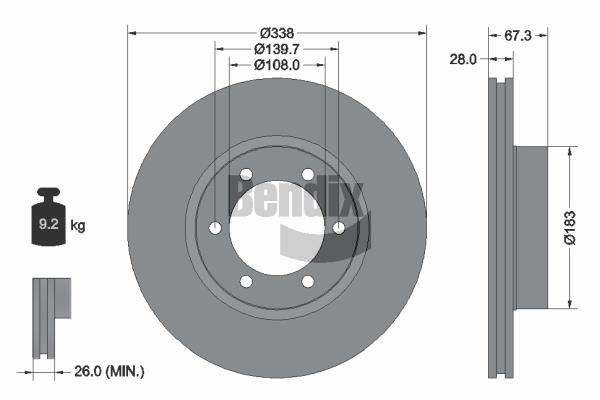 Bendix USA BDS1373 Brake disc BDS1373 BDS1373 Bendix USA Brake disc