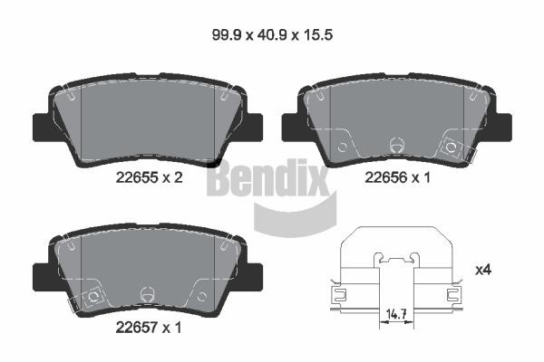 Bendix USA BPD1635 Brake Pad Set, disc brake BPD1635