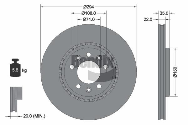 Bendix USA BDS1753 Brake disc BDS1753 BDS1753 Bendix USA Brake disc
