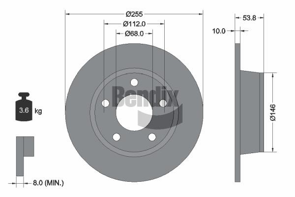 Bendix USA BDS1829 Brake disc BDS1829 BDS1829 Bendix USA Brake disc