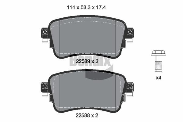 Bendix USA BPD2310 Brake Pad Set, disc brake BPD2310