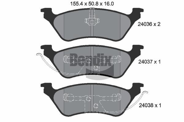 Bendix USA BPD2082 Brake Pad Set, disc brake BPD2082
