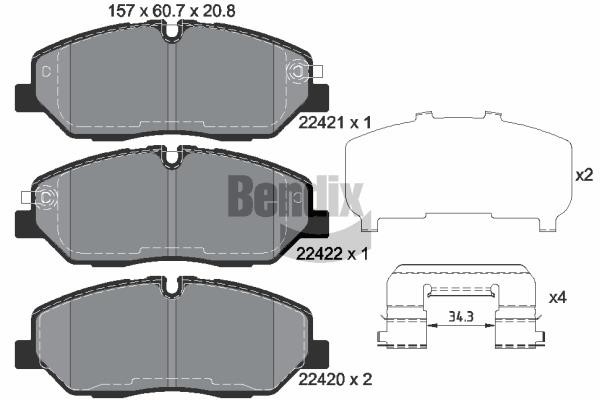 Bendix USA BPD1890 Brake Pad Set, disc brake BPD1890