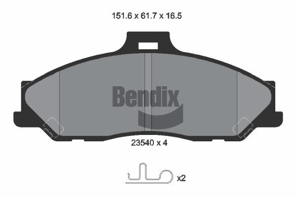 Bendix USA BPD2007 Brake Pad Set, disc brake BPD2007