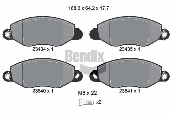 Bendix USA BPD1231 Brake Pad Set, disc brake BPD1231