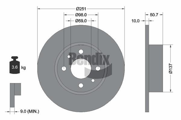 BDS1110 Bendix USA Brake disc