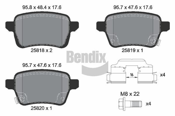 Bendix USA BPD2271 Brake Pad Set, disc brake BPD2271