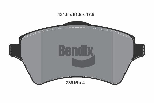Bendix USA BPD1332 Brake Pad Set, disc brake BPD1332