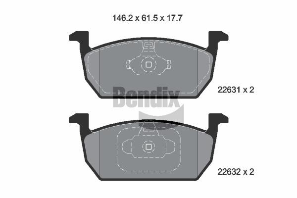 Bendix USA BPD1607 Brake Pad Set, disc brake BPD1607