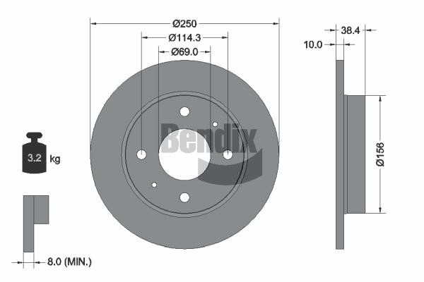 Bendix USA BDS1673 Brake disc BDS1673 BDS1673 Bendix USA Brake disc