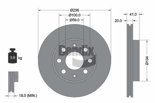 Bendix USA BDS1196 Brake disc BDS1196