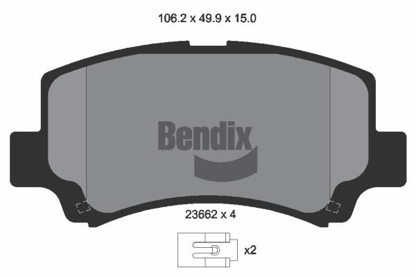 Bendix USA BPD2025 Brake Pad Set, disc brake BPD2025