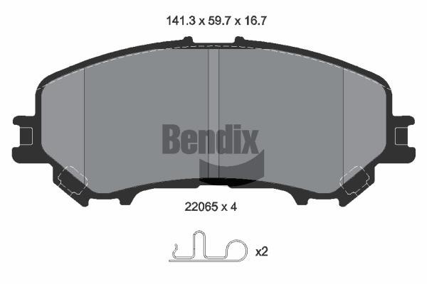 Bendix USA BPD1485 Brake Pad Set, disc brake BPD1485