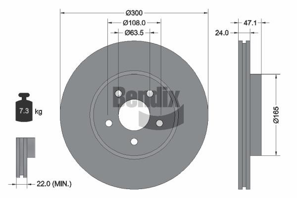 Bendix USA BDS1236HC Brake disc BDS1236HC BDS1236HC Bendix USA Brake disc