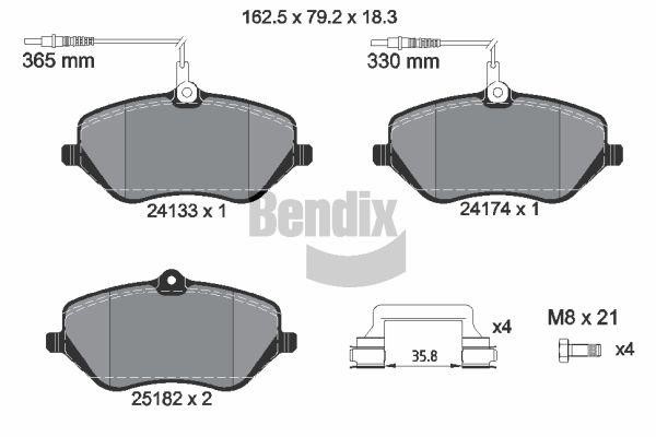 Bendix USA BPD1603 Brake Pad Set, disc brake BPD1603